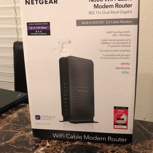 NETGEAR C3700 N600 WiFi CABLE MODEM ROUTER DUAL BAND GIGABIT 340 MBPS FAST ! - Picture 16 of 16
